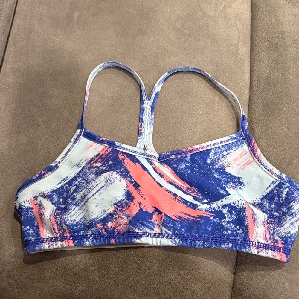 Ivivva Blue and Pink Abstract sports bra